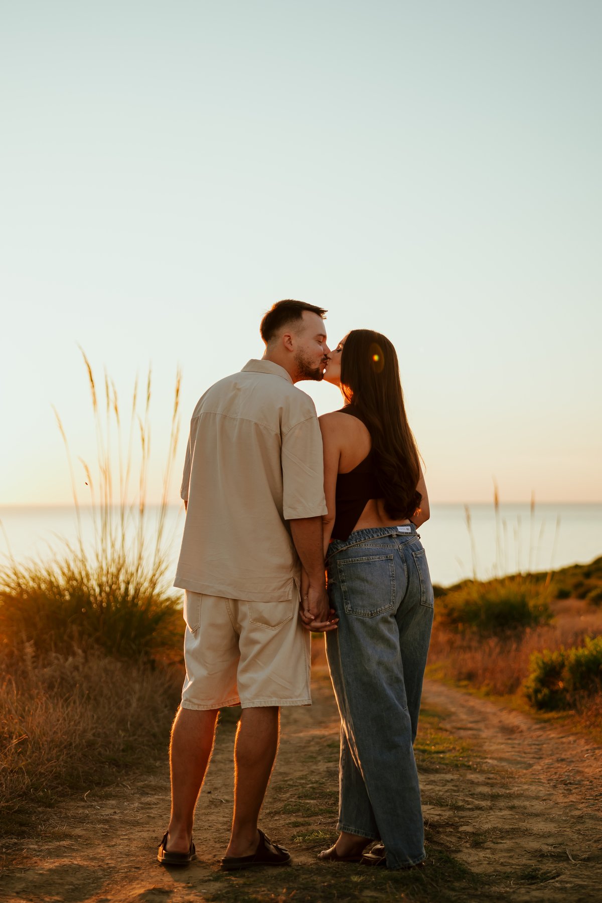 Couple photoshoot at golden hour at Cape of Rodon, Albania
