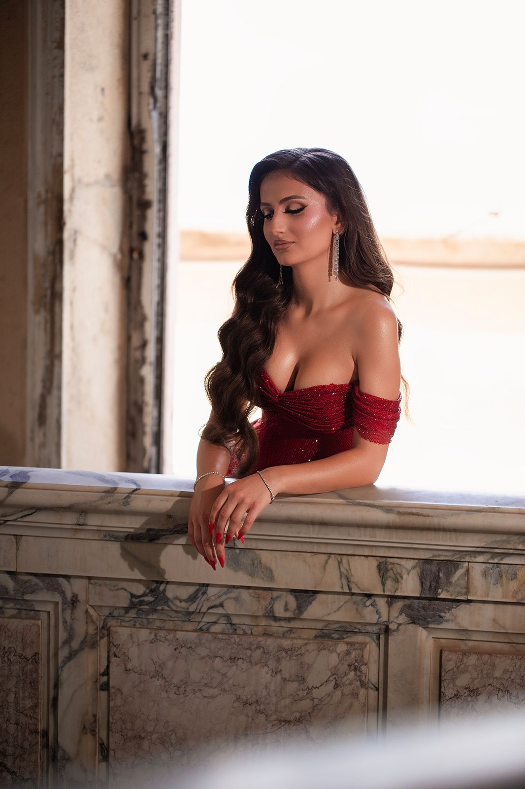 Elegant vacation portrait at the Royal Villa of Durrës