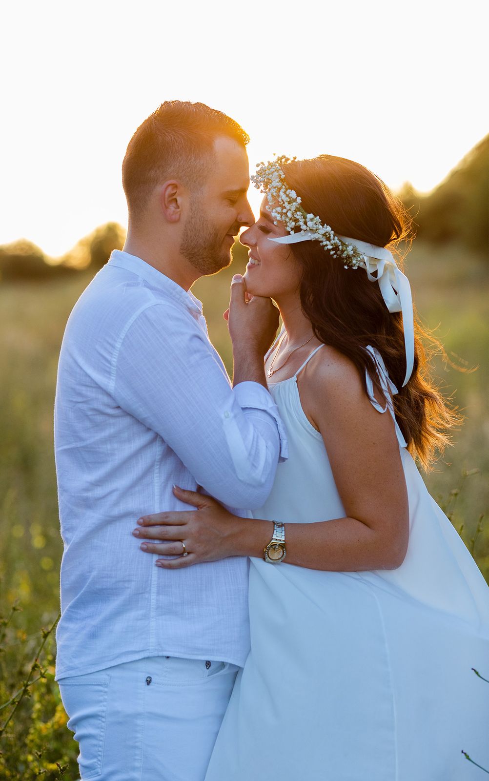 Relaxed vacation portrait during golden hour on a Durrës beach